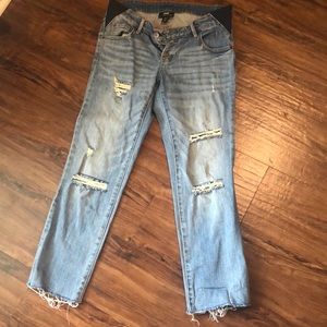 LED cropped  maternity jeans